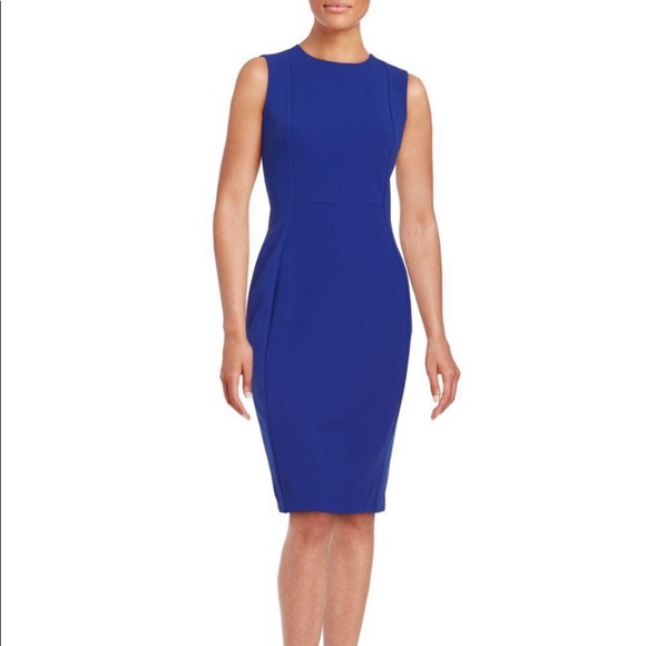 Calvin Klein Dresses & Skirts - Calvin Klein blue sheat dress with gold zipper Calvin Klein Dresses & Skirts - Calvin Klein blue sheat dress with gold zipper